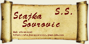 Stajka Sovrović vizit kartica